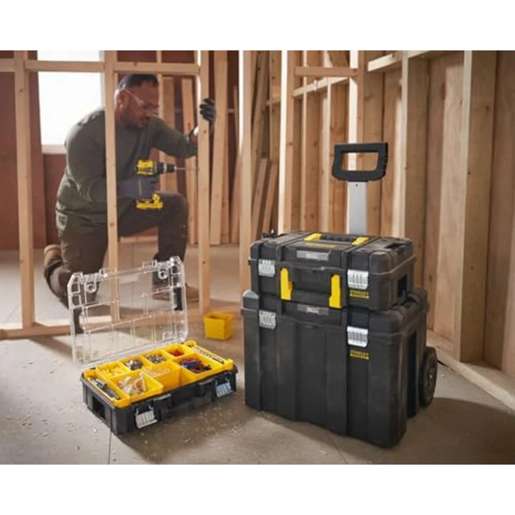 Stanley FatMax 3in1 Werkzeugtrolley FMST1-80101, Organisator, Werkzeughülle und Trolley mit 50 kg Tragfähigkeit, Aluminiumkonstruktion – Bild 4