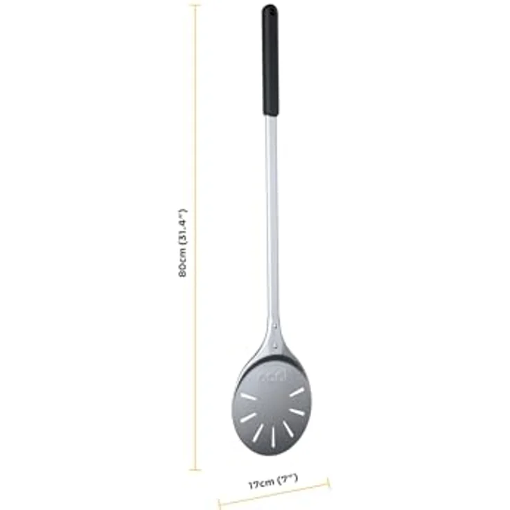 Ooni Pizzawender, Perforierter Pizzaschieber Rund (17cm) aus Aluminium, ultraleicht und hitzebeständig für professionelle Pizza-Drehtechnik – Bild 2