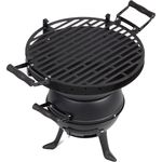 Master Grill & Party Holzkohlegrill MG630, höhenverstellbares Grillrost, regulierbarer Luftzug, Gusseisen & Stahl, schwarz