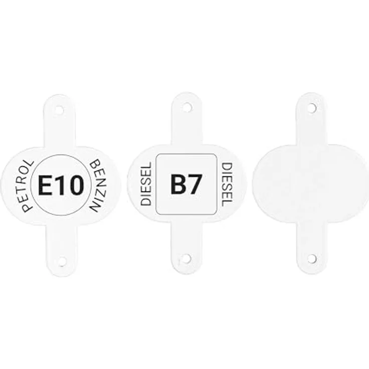 BW Benzinkanister Clip für Kraftstoffkennzeichnung, Metall für 5L, 10L und 20L Kanister, mit Kennzeichnung Benzin E10, Weiß, Made in Europe – Bild 3
