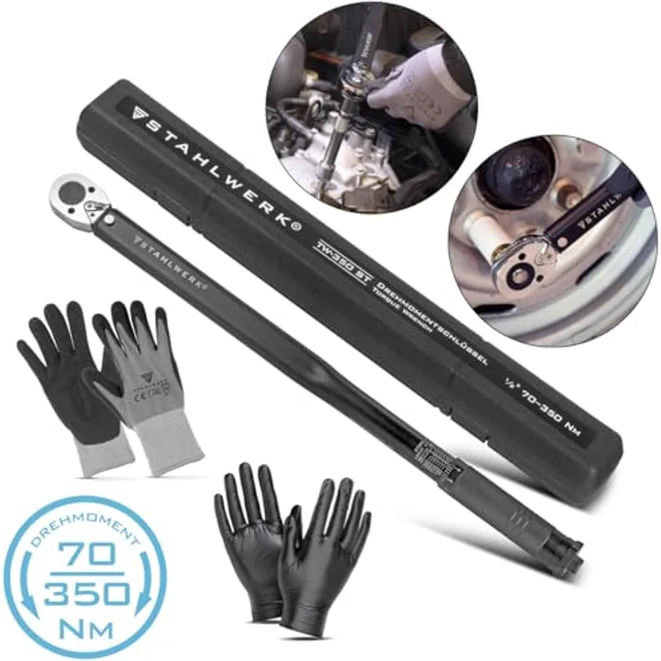 STAHLWERK Drehmomentschlüssel TW-350 ST 70-350 Nm 1/2? Zoll Umschaltknarre | Ratschenschlüssel | Ratsche | Knarre mit Mikrometerskala – Bild 5