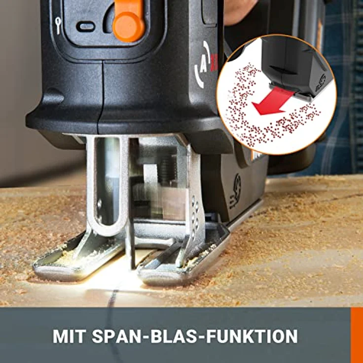 Worx WX550 Axis Akku-Multisäge ? Profi Pendelhub-Stich- und Säbelsäge ? Ideale 2 in 1 Säge für Holz, Stahl & PVC ? PowerShare kompatibel – Bild 8
