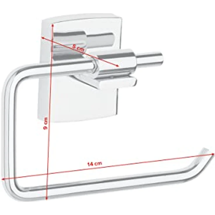 Tesa klaam Toilettenpapierhalter (selbstklebend, inkl. Befestigungsset, rostfrei, 95mm x 142mm x 47mm) – Bild 5