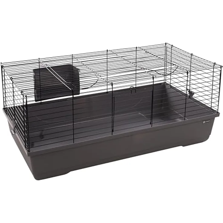 Flamingo MEERSCHWEINCHEN- UND ZWERGKANINCHENKÄFIG MOBI L GRAU 117,5x58x42,5CM, Metall und Kunststoff