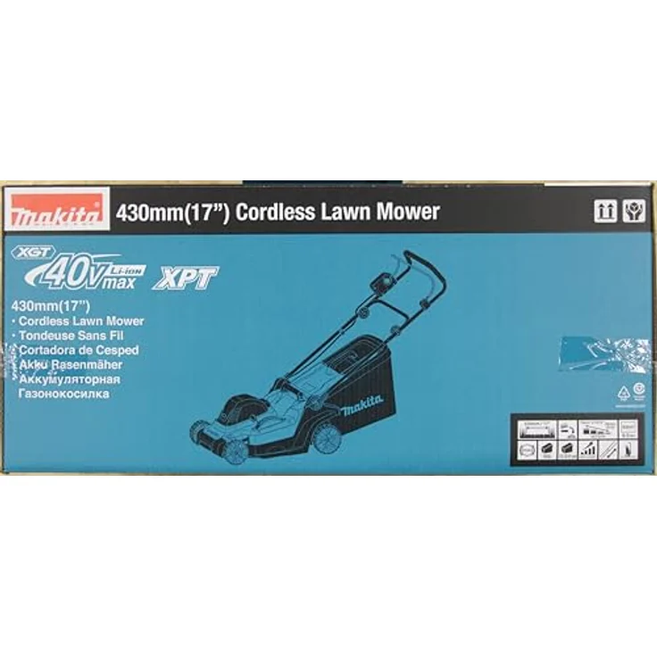 Makita Akku-Rasenmäher 'LM004GZ', max 40V, 43 cm Schnittbreite, 50 l, ideal für Rasenflächen bis 830 m², inkl. Mulchstopfen, zentral verstellbare Räder. – Bild 19