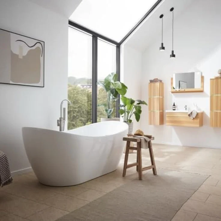 HOME DELUXE Badewanne OVALO PLUS 180 x 90 x 72 cm, freistehend mit Whirlpoolfunktion und Farblichttherapie – Bild 2