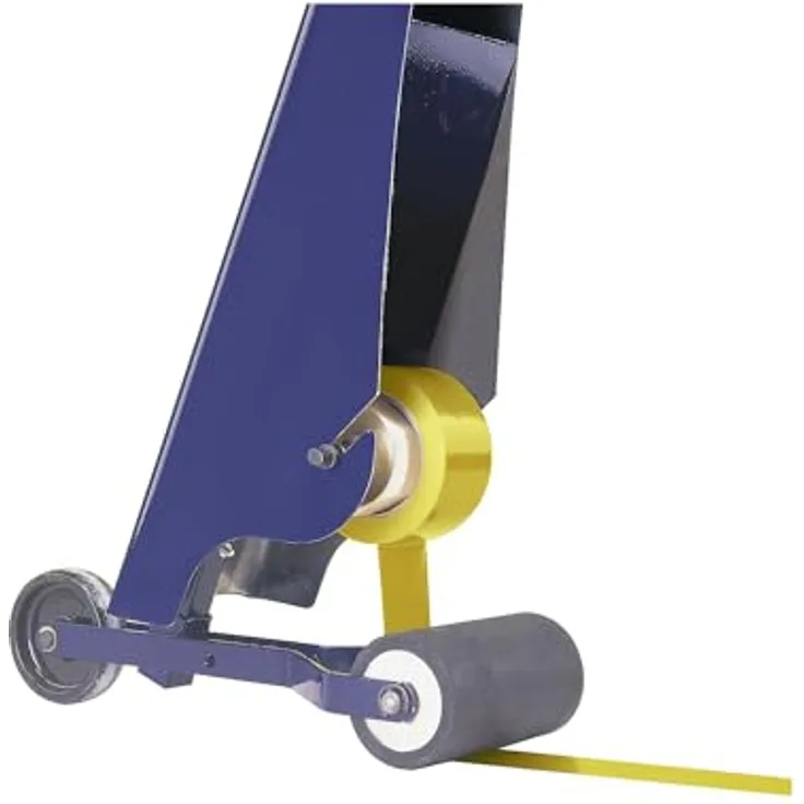 Certeo Markierset Bodenmarkiergerät und -band, gelb, inklusive 2 Rollen Bodenmarkierband, Schneidmesser, Schlagschnur und Kreide