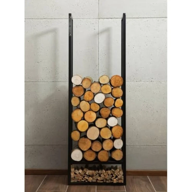 Cook King Kaminholzregal, Brennholzgestell aus pulverbeschichtetem Stahl, handgefertigt, 120 x 40 x 20 cm, für Feuerschale – Bild 2
