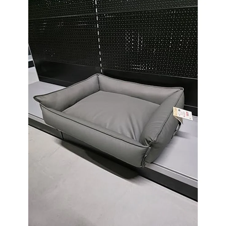 Flamingo Korb Leder - Odet Rechteck Beige - Luxuriöser Schlafplatz aus synthetischem Leder und Polyesterfüllung – Bild 5