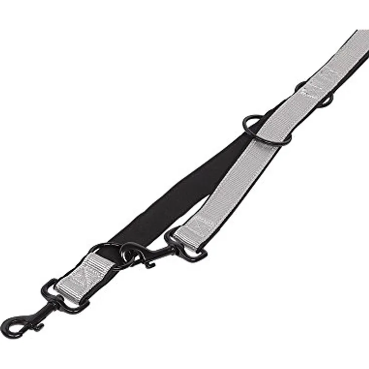 Nobby Führleine Classic Reflect SOFT, 3-fach verstellbar, mit Reflektorstreifen, gau / schwarz, 200 cm x 10 mm
