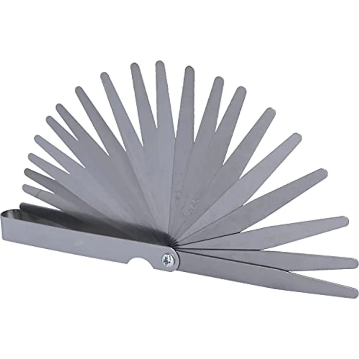 Brilliant Tools BT114901 Präzisions-Fühlerlehre, 20 Blatt, Messschritte 0,05 – 1 mm, verchromte Blättchen in vernickelter Schale – Bild 3