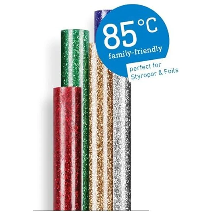 Steinel Klebesticks 85° C Glitzer, bunte Heißklebesticks 7 mm, 16 Stk. Heißklebepatronen, für Klepistole GlueMatic 1007-LT – Bild 2