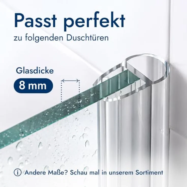 Bagnoxx Duschdichtung Spaltdichtung, 200cm transparent, Hohlkammerprofil für 8mm Glasstärke, schimmelbeständig, PVC – Bild 3