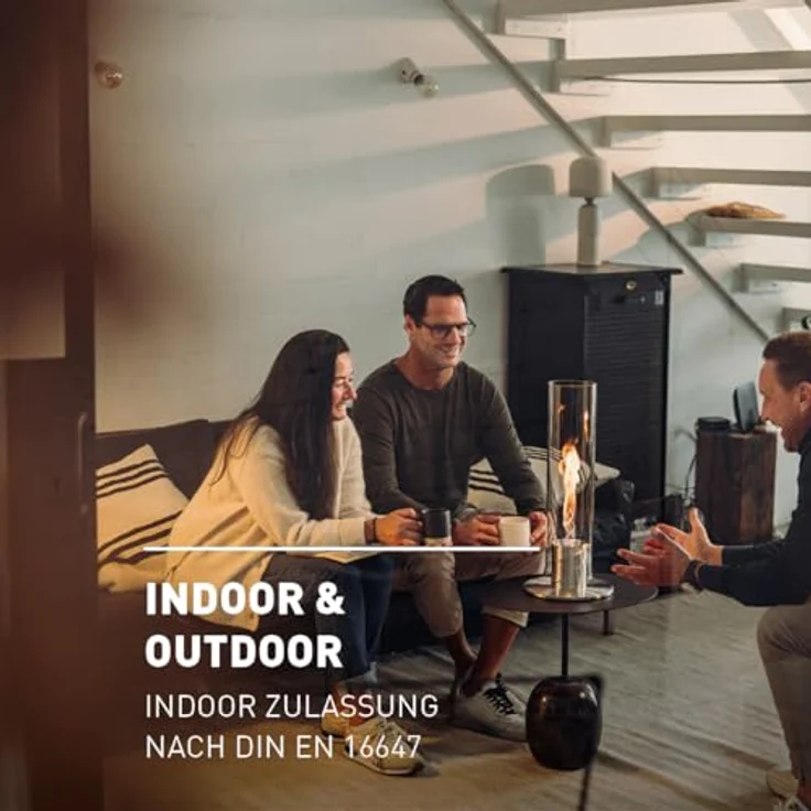 höfats - Spin 900 Grau NEUES Modell mit verlängerter Brenndauer Dank innovativer Brenntechnologie - flüssig Bioethanolkamin, Edelstahl Tischfeuer, wärmender Tischkamin für Indoor und Outdoor – Bild 4