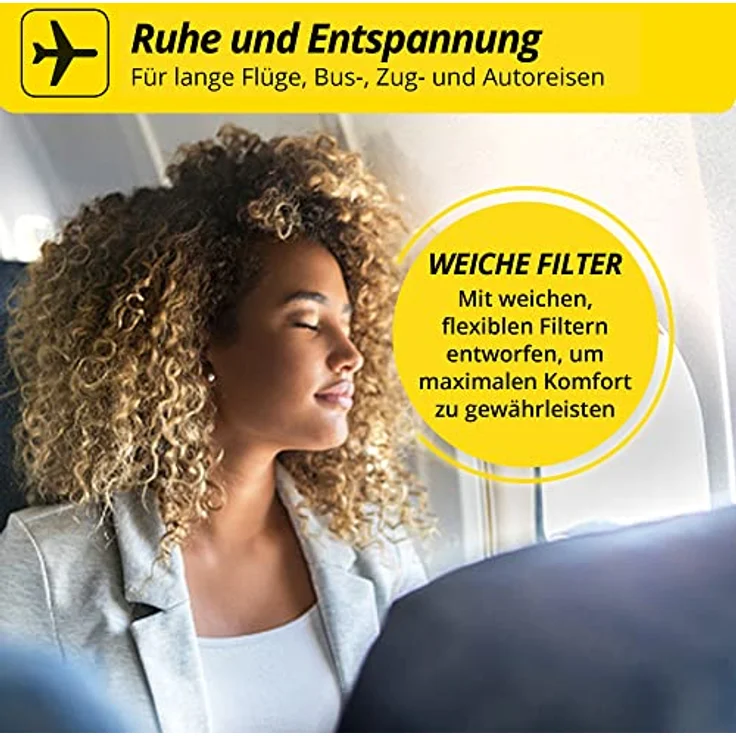 Alpine FlyFit Gehörschutz Ohrstöpsel für Flugzeuge - Regulieren den Luftdruck zur Vorbeugung von Trommelfellschmerzen - Weiche Filter für Reisen - Bequemes hypoallergenes Material - Wiederverwendbar – Bild 4