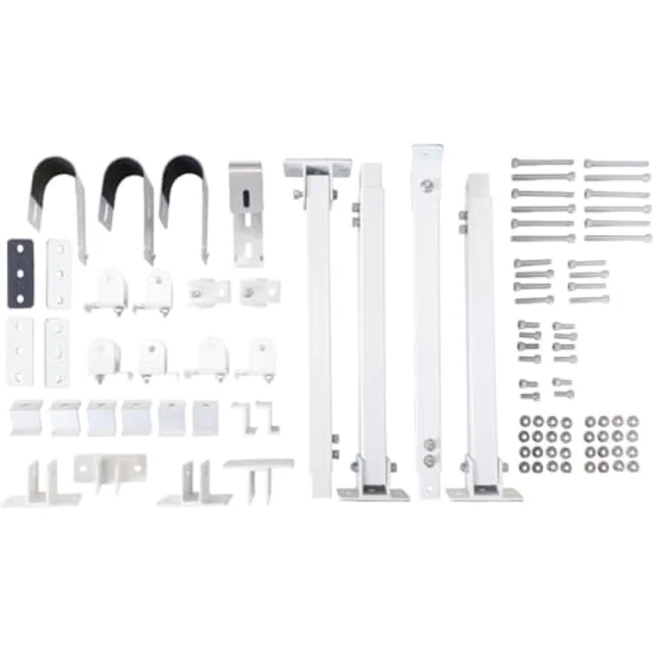 Technaxx Solar-Panel-Halterung TX-246, Universell verstellbar bis 45° Neigung, 3 Montagemöglichkeiten (Wand/Boden/Geländer), wetterbeständiger Stahl, für 35-mm-Paneele – Bild 2