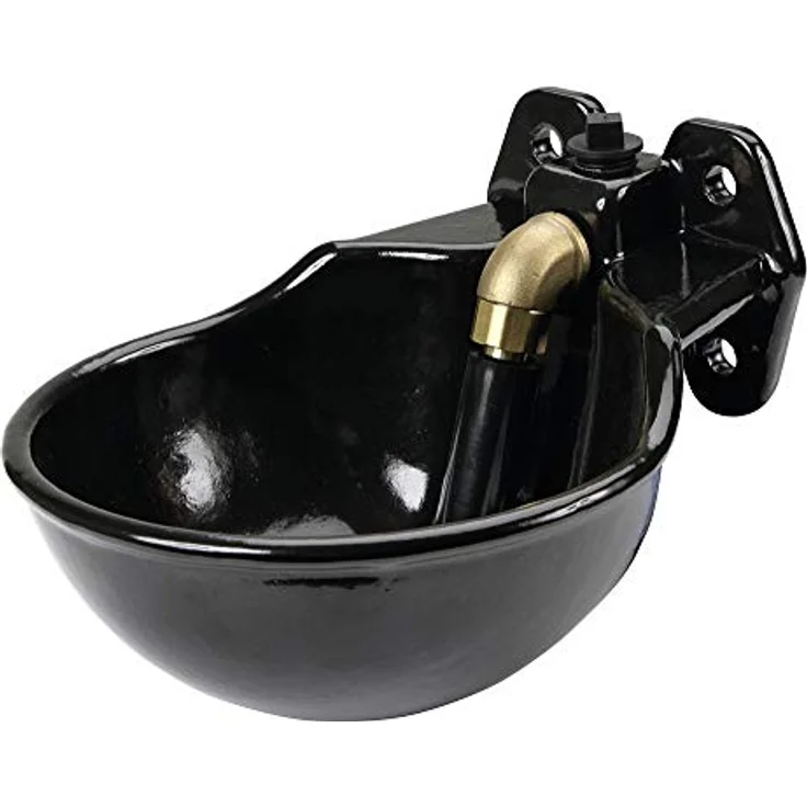 Excellent Trinkbrunnen Tränkebecken, emaillierte Wassertränke aus Gusseisen mit Kupferrohrventil, 1,7 L, 8 L/min, für Wand- und Rohrmontage – Bild 1