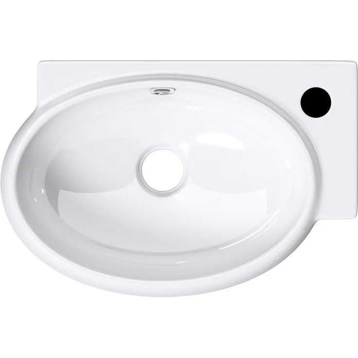 Mai & Mai Aufsatzwaschbecken Br001L aus Keramik weiß mit NANO, BTH: 42x28x15cm, rechteckige Form, für Gäste-Badezimmer geeignet - Preisvergleich