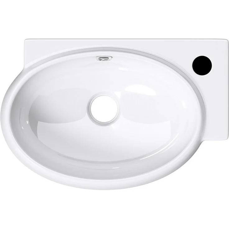Mai & Mai Aufsatzwaschbecken Br001L aus Keramik weiß mit NANO, BTH: 42x28x15cm, rechteckige Form, für Gäste-Badezimmer geeignet - Preisvergleich – Bild 1