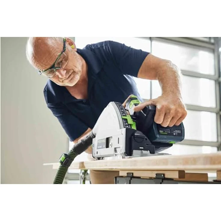 Festool Akku-Tauchsäge TSC 55 5,0 KEBI-Plus/XL-FS (mit Akkupacks, Schnellladegerät, Kreissägeblatt, Splitterschutz, Staubfangbeutel, Innensechskantschlüssel, Führungsschiene), im Systainer – Bild 5