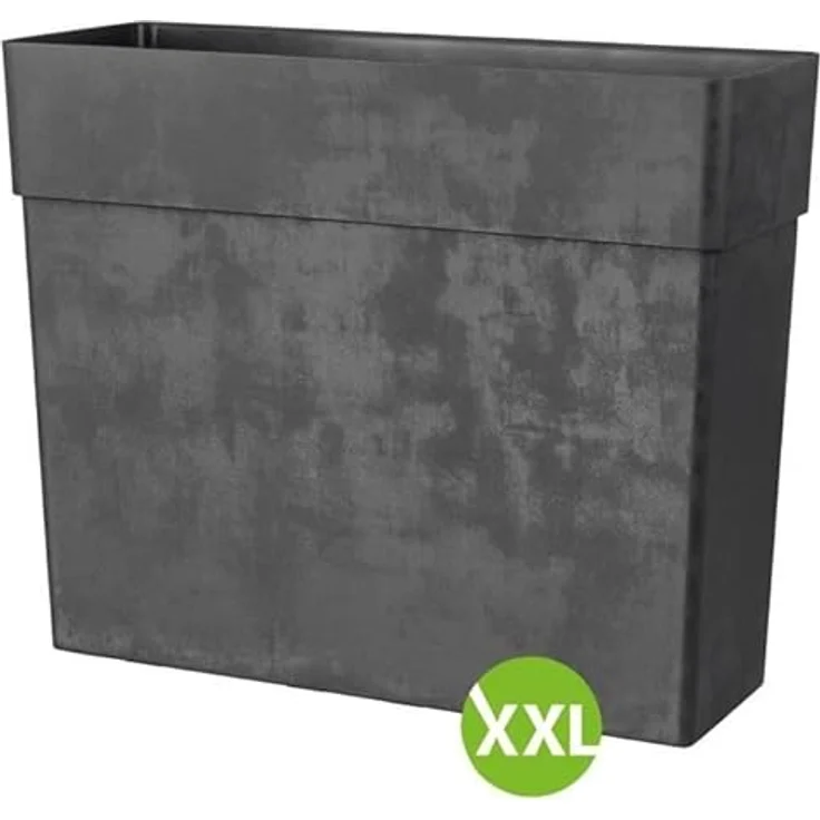 Deroma Raumtrenner Millennium, Pflanzkübel aus Kunststoff, eckig, anthrazit, 78 x 29,5 x 65 cm, UV-beständig und winterfest – Bild 3