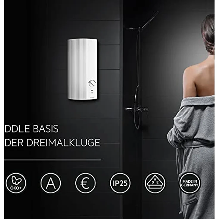 AEG DDLE Basis 11 kW, Elektronischer Durchlauferhitzer mit stufenloser Temperaturwahl und VDE-Prüfung, Festanschluss 400V – Bild 2