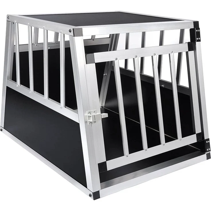 EUGAD Tiertransportbox, Hundetransportbox Alu Reisebox 69x54x50 cm Schwarz, gute Belüftung und Kunststoffschutz - Preisvergleich – Bild 1