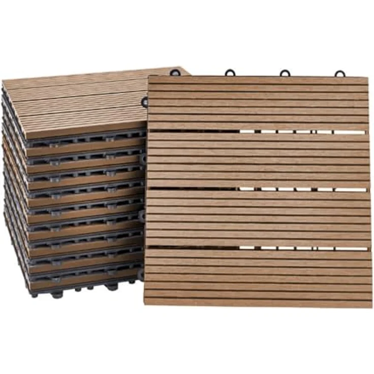 HOME DELUXE WPC Holzfliesen - Alle Varianten Teak, 6 qm – Bild 5