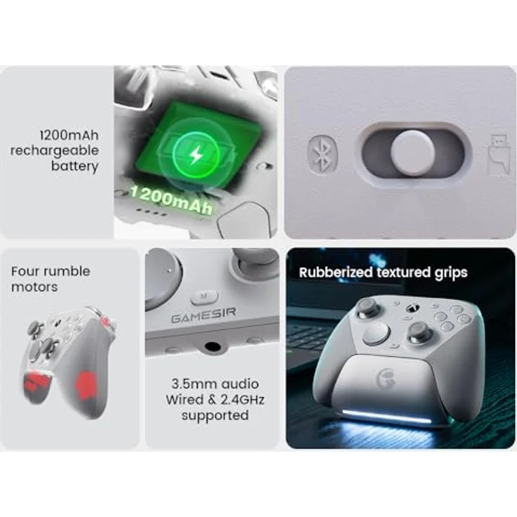 Gamesir G7 Pro (PC, Android, Xbox Series X, Xbox Series S, Xbox One X, Xbox One S), Gaming Controller, Weiss – Bild 5