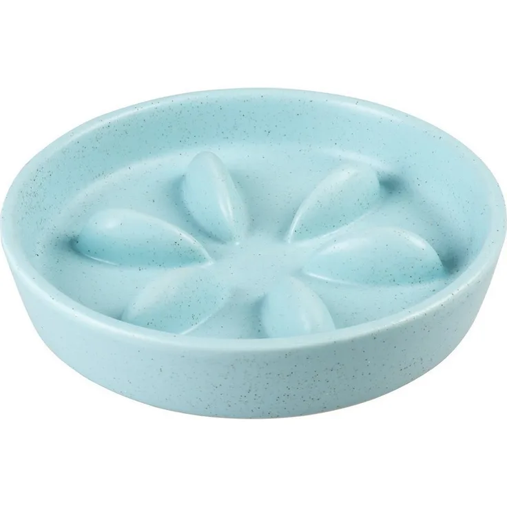 DUVO+ Anti-Schlingnapf Stone Speckle, türkis, spülmaschinenfest, 580 ml, 20 x 20 x 4,3 cm
