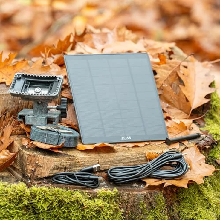 Zeiss Solar Panel Pro, Solarmodul mit 12W Nennleistung, wetterfest, integrierter 37 Wh Li-Ion-Akku, 6V-12V kompatibel, inkl. Halterung und 5m Anschlusskabel. – Bild 7
