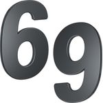 BASI Hausnummer, Packung aus Stahl, anthrazit, Wetterfest, Ziffer 6/9