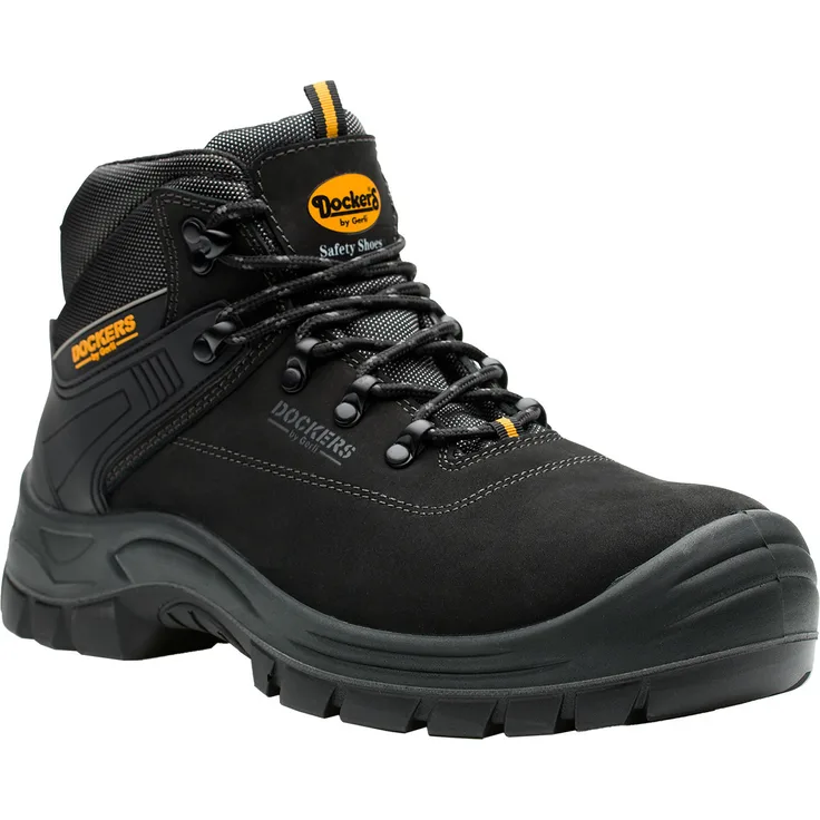 Dockers Magic High S3, Sicherheitsschuh mit Kunststoffkappe und stylischem Design, schwarz