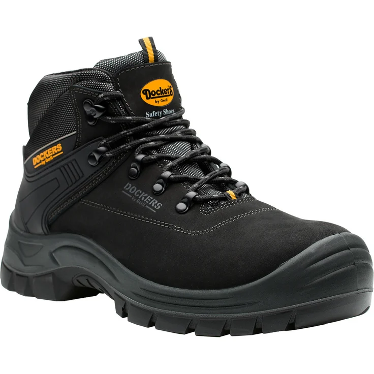 Dockers Magic High S3, Sicherheitsschuh mit Kunststoffkappe und stylischem Design, schwarz