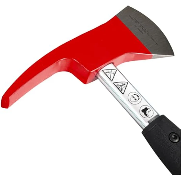 Dönges Feuerwehrbeil mit Dreikantschlüssel DIN 14924-FBD, rot lackierter Kopf, 350 mm, rutschfester Handgriff, 1,172 kg – Bild 3