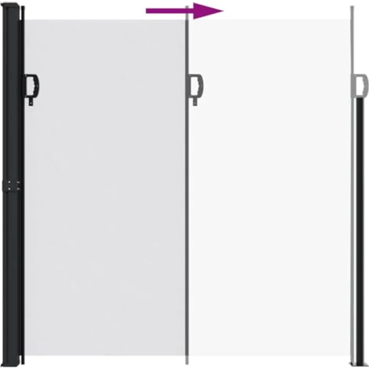 vidaXL Seitenmarkise, Sichtschutz Ausziehbar, Windschutz Sonnenschutz für Garten Balkon Terrasse, Seitenrollo Seitenwandmarkise, Weiß 200x600cm – Bild 5