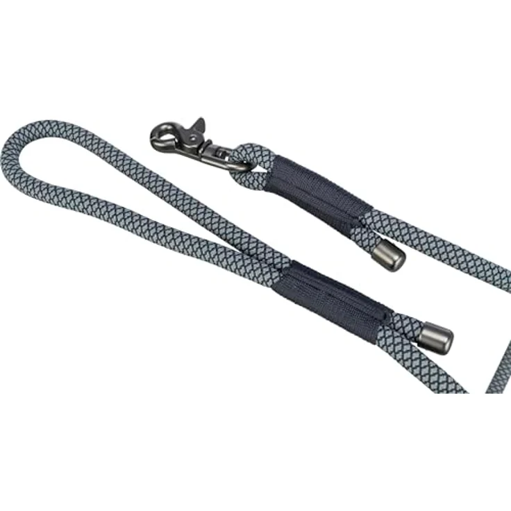TRIXIE Soft Rope Hundeleine, XS-S 1,2 m/6 mm, schwarz/grau - strapazierfähige Leine mit Trigger Snap Hook für kleine Hunde, ergonomische Handschlaufe, wetterfestes Material – Bild 2