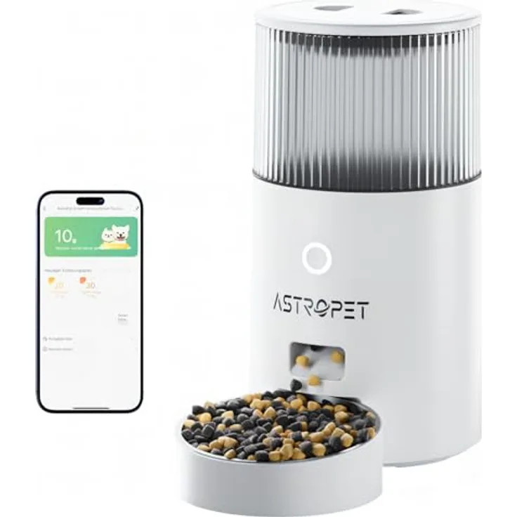 AstroPet Taurus Series, smarter Futterautomat mit App-Steuerung, 2,5 Liter, duale Stromversorgung, ergonomisches Design