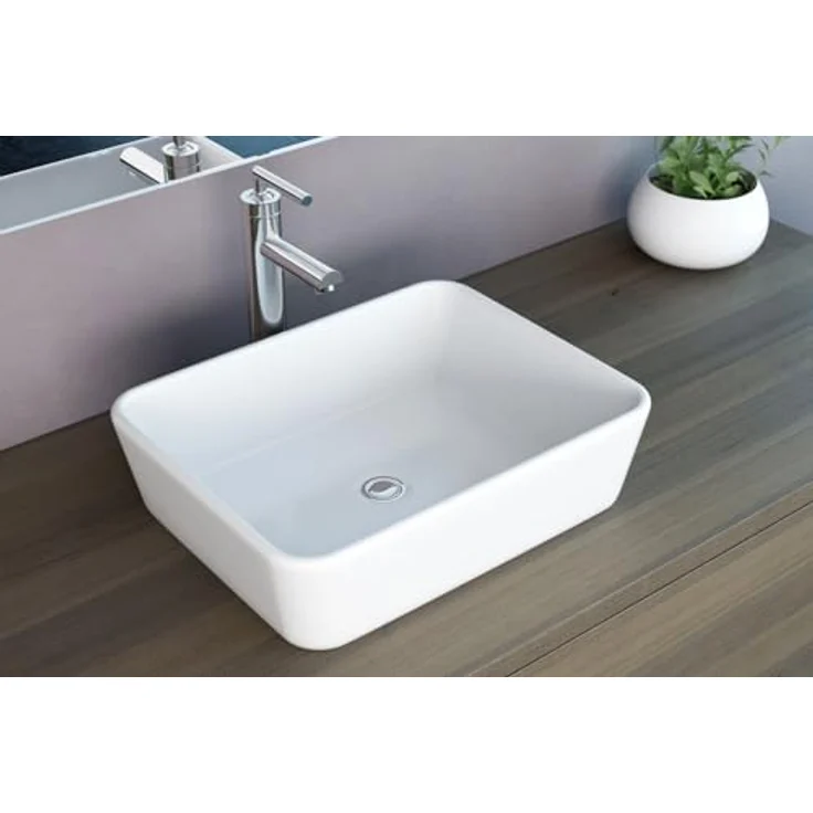 NEG Aufsatzwaschbecken NEG Aufsatz-Waschbecken Uno32A (eckig) (32A) Weiß mit Nanobeschichtung und Lotus-Effekt – Bild 4