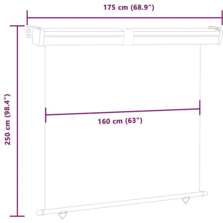 vidaXL Seitenmarkise Blau, Sonnenschutz und Windschutz, 170 x 250 cm (B x L) – Bild 9