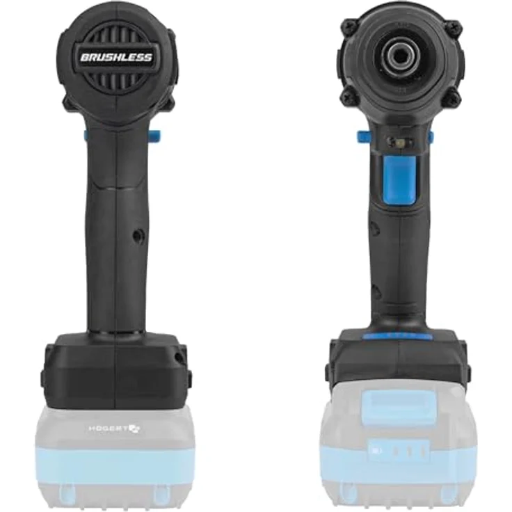 HÖGERT TECHNIK Akku-Schlagschrauber 18V, Bürstenlose Prallbügelmaschine mit 200 Nm Drehmoment, 1/4'' HEX, 3 Drehmomentstufen, LED-Beleuchtung, Metallgetriebe, ohne Akku – Bild 2
