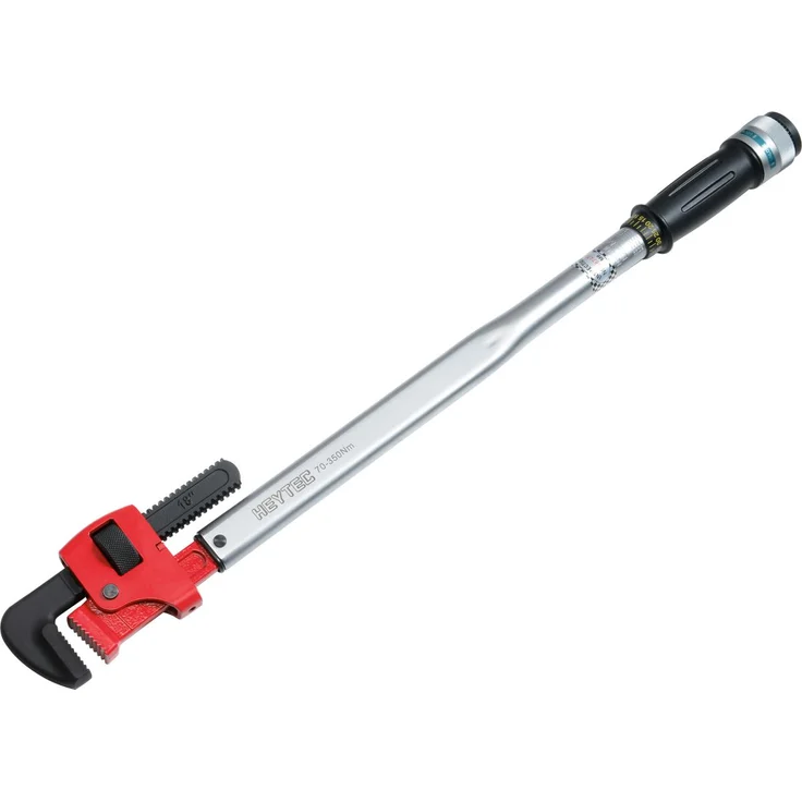 HEYTEC Zange, verstellbarer Drehmomentschlüssel mit Einhand-Spannzange, 70-350 Nm, 730 mm, gepolsterte Umhängetasche