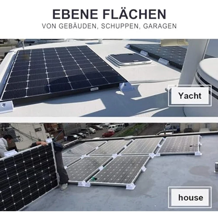 enjoy solar ABS Montage Set für Solarmodule, 7 Teile in Schwarz, inklusive Dachdurchführung und robusten Halterungen für Wohnmobile und Boote – Bild 4