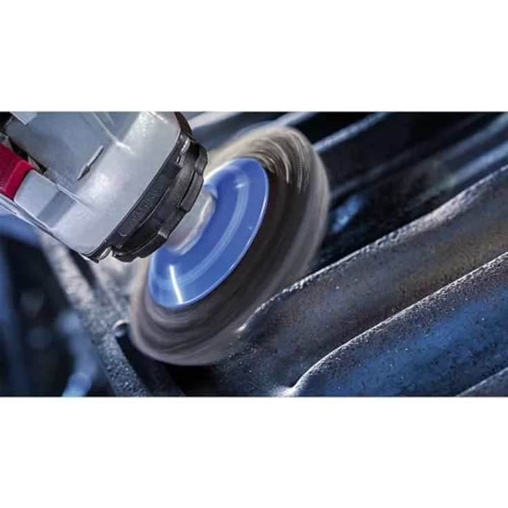 Bosch Professional Kegelbürste, gezopfter Draht, rostfrei, 0,35 mm, 115 mm, 12500 U-min, M 14, 2608622109 – Bild 6