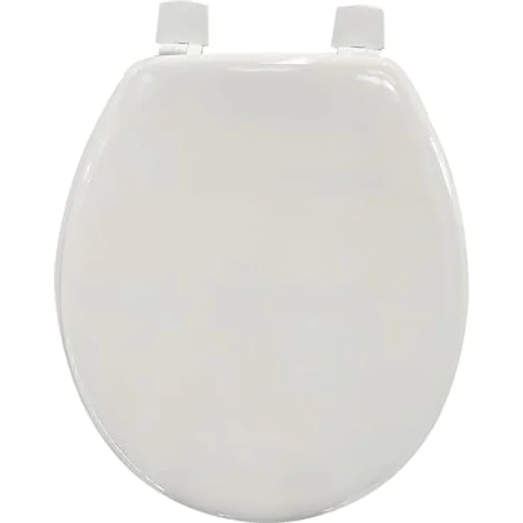 MSV WC-Sitz MDF, 45 cm x 37 cm x 5,6 cm, Weiß, mit Kunststoffscharnieren und hygienischer Oberfläche – Bild 2
