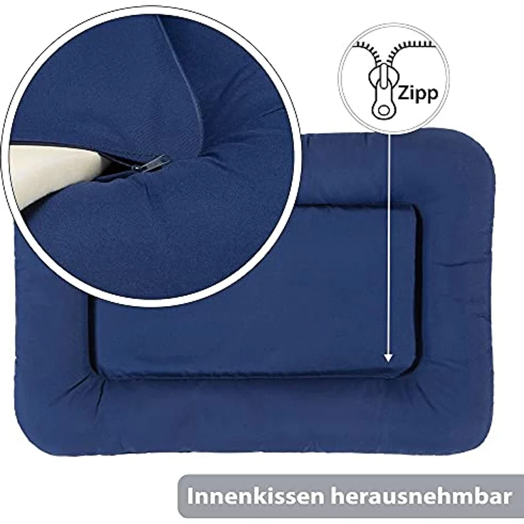 KAHU® Hundebett mit Viskoschaum Hundebett mit Viscoschaum I orthopädischer Hundekorb mit Memory-Schaum I Schmutz & Wasserabweisendes Hundekissen I Farbe: Blau I Größe: 66x89cm – Bild 4