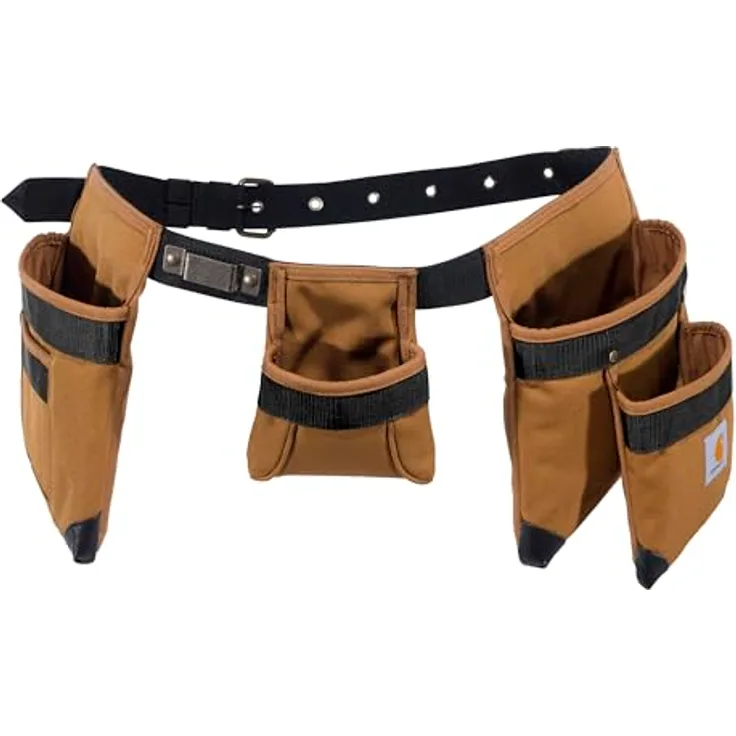 Carhartt Gepolsterter Werkzeuggürtel mit 7 Taschen, langlebig und wasserabweisend, Carhartt Brown