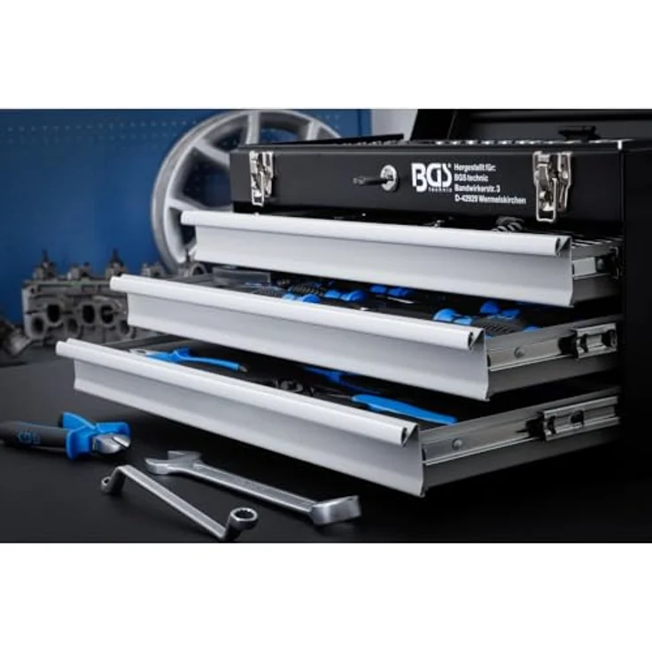 BGS Werkzzeugkiste gefüllt Werkzeugkoffer Zangenset Steckschlüsselset 143-tlg. – Bild 2