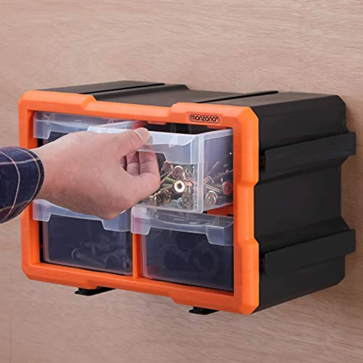 Monzana Kleinteilemagazin Sortimentskasten erweiterbar 8 Fächer Sortierbox für Kleinteile Aufbewahrungsbox Werkstatt – Bild 4