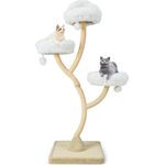 KOMFOTTEU Kratzbaum 178 cm Katzenbaum mit 3 Liegeflächen, Beige/Grau - Preisvergleich